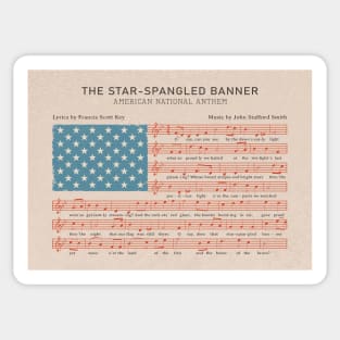 Star spangled banner, american anthem, usa flag Sticker